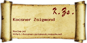 Kocsner Zsigmond névjegykártya